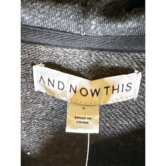 AND NOW THIS Mens Pullover Drawstring Hoodie Speckled Black, Size S, NWT - Picture 3 of 5